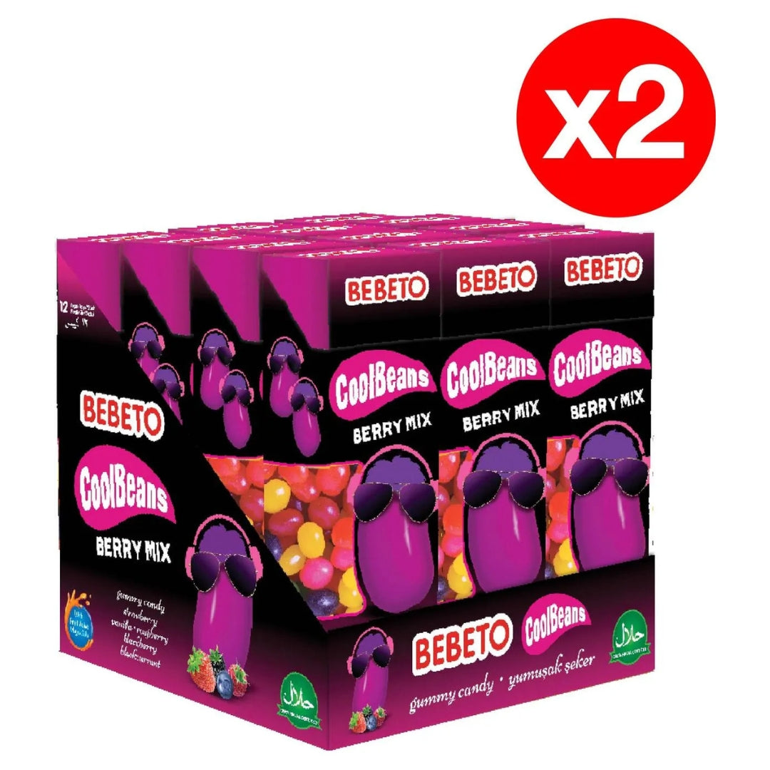 BEBETO Jelly Beans Berry Mix – 30g x 12 x 2 Cutii - Jeleuri Gumate cu Fructe de Pădure