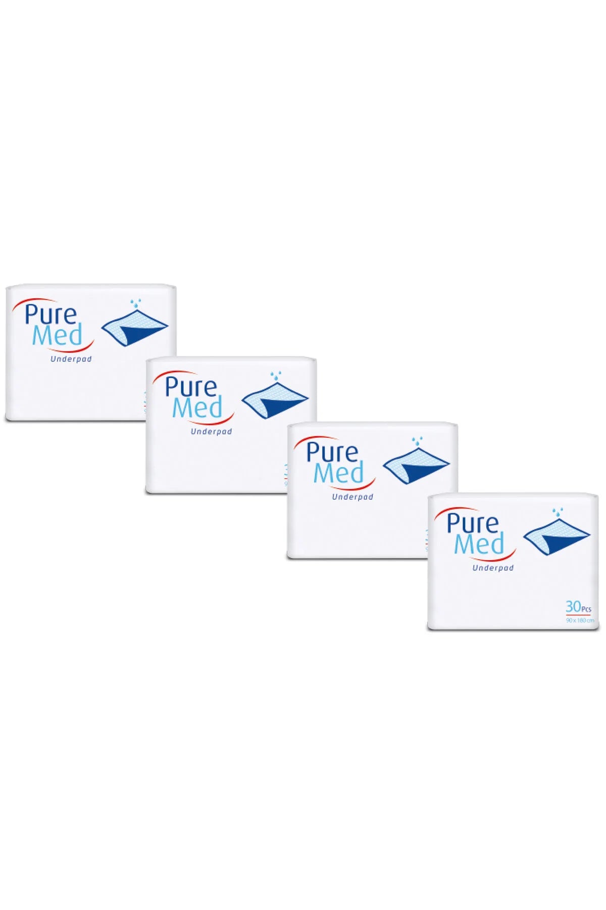 Pure Med – Aleze absorbante pentru pat / Cearșafuri medicale pentru pat 90x180 cm – 30 bucăți x 4 pachete
