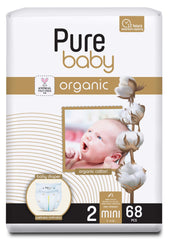 PURE BABY Organic scutece Nr. 2, 68 buc