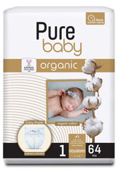 PURE BABY Organic scutece Nr. 1, 64 buc