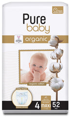 PURE BABY Organic scutece Nr. 4, 52 buc