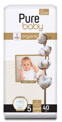 PURE BABY Organic scutece Nr. 5, 40 buc