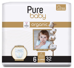 PURE BABY Organic scutece Nr. 6, 32 buc