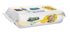 PURE SOFT Servetele umede pentru copii cu capac 120 buc mix