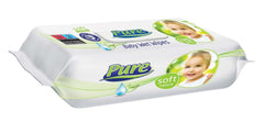 PURE SOFT Servetele umede pentru copii cu capac 120 buc mix