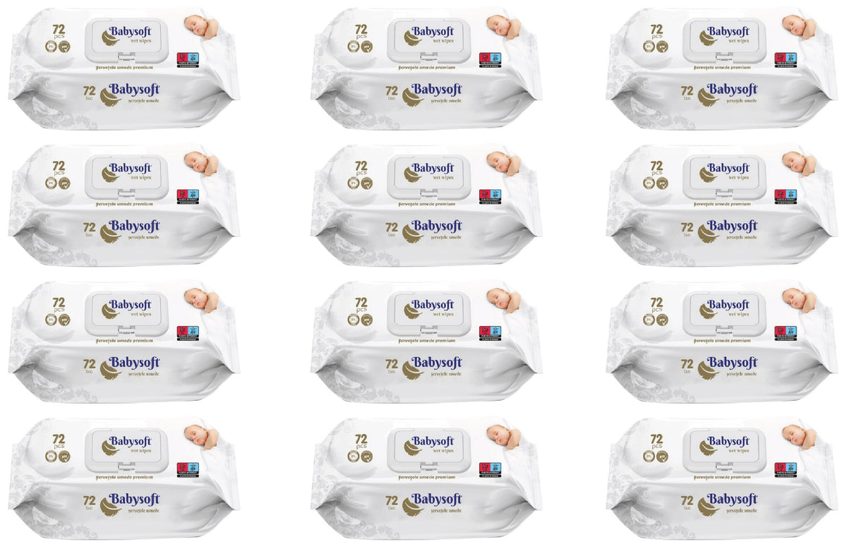 Pachet Promo Servetele Umede Babysoft Premium,12 pachete x 72 buc.