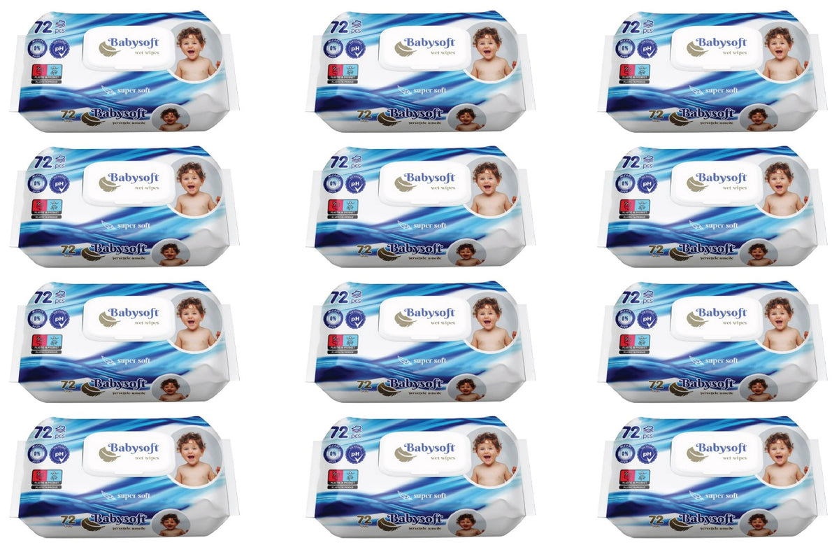 Pachet Promo Servetele Umede Babysoft , 12 pachete x 72 buc.