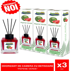 Pachet Promo - Odorizant De Camera Cu Betisoare (Pepene Verde) 3 buc