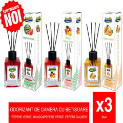 Pachet Promo - Odorizant De Camera Cu Betisoare (Pepene Verde, Mango&Pepene Verde, Pepene Galben) 3 buc