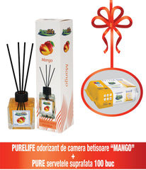 Pachet Promo - Odorizant De Camera Cu Betisoare (Mango) si Servetele multisuprafete