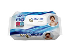 BABY SOFT Servetele umede pentru copii cu capac 120 buc super soft