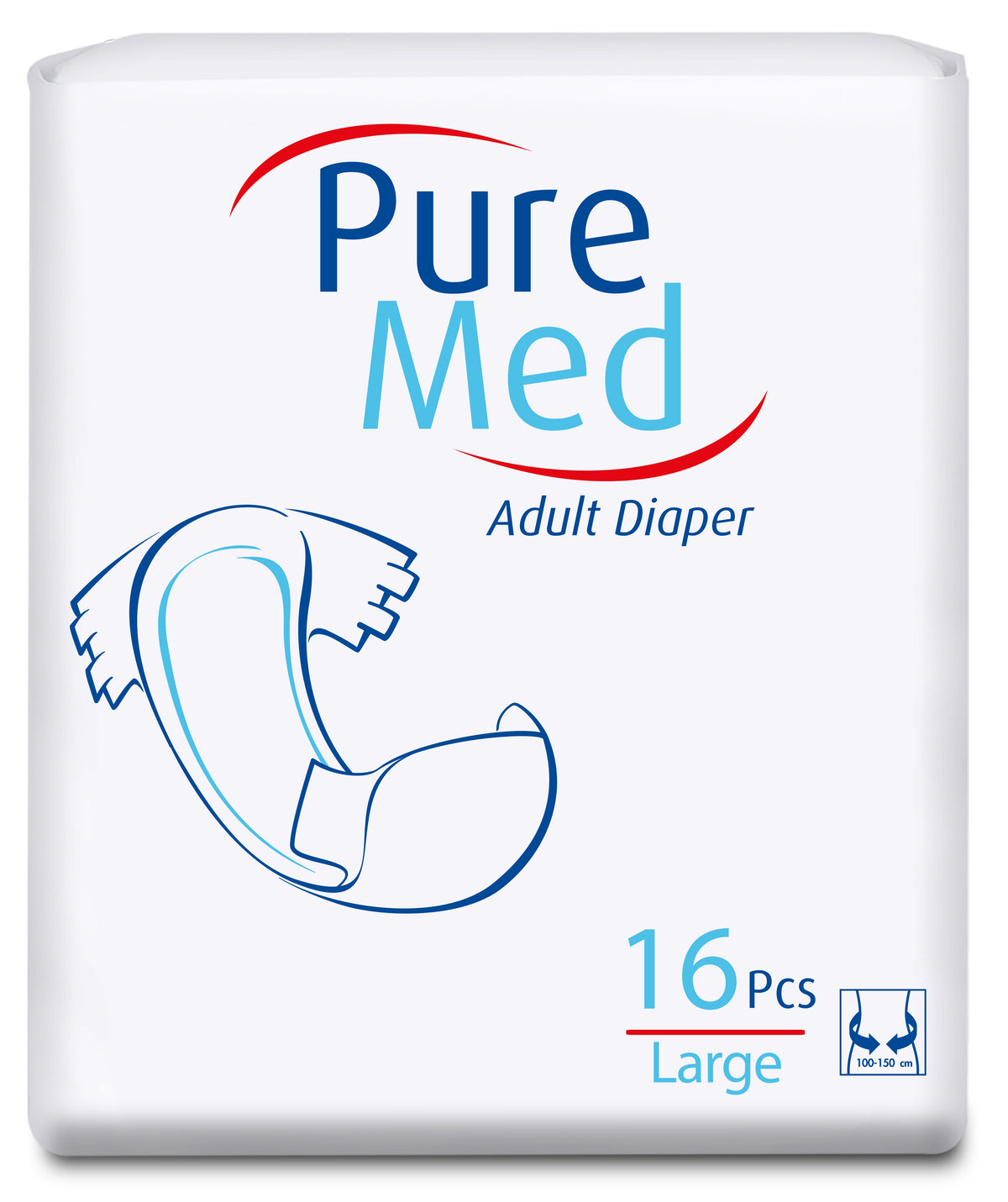 PURE MED Scutece incontinenta adulti large, 16 buc