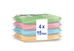 Pachete Promo Servetele umede PURE, 15 buc (4 buc/pachet)