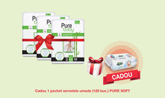 Pachet Promo: 3x Scutece PURE BABY Organic Bamboo (3 MIDI) + CADOU Servetele Umede Pure Soft (120 buc.)
