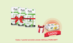 Pachet Promo: 3x Scutece PURE BABY Organic Bamboo (5 JUNIOR) + CADOU Servetele Umede Pure Soft (120 buc.)