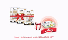 Pachet Promo: 3x PURE BABY Organic (3 MIDI) + CADOU Servetele Umede Pure Soft (120 buc.)