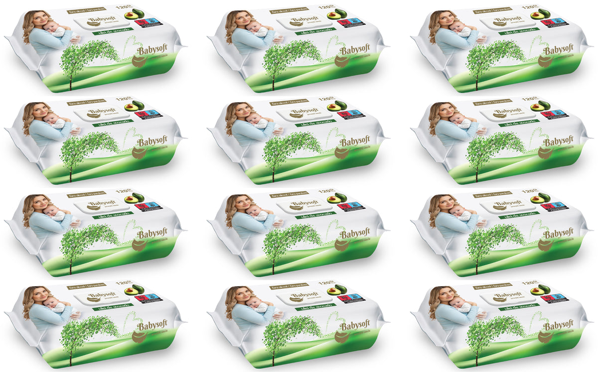 Set 12 pachete s Servetele umede Babysoft 120buc./pachet cu aroma de avocado