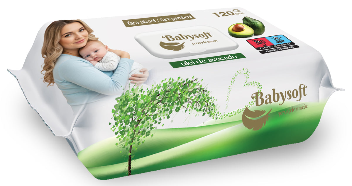 Servetele umede Babysoft 120buc./pachet cu aroma de avocado