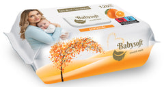 Servetele umede Babysoft 120 buc/ pachet cu aroma de portocala