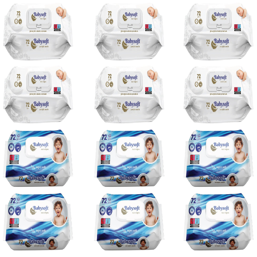 Pachet Promo Servetele baby soft  - (6/buc premium, 6/buc supersoft)