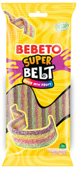Bebeto SUPERBELTS – Assorted sour gummy strips 75g x 12 packs