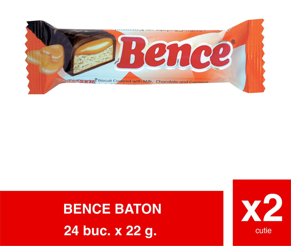 Baton cu Biscuit și Caramel – 2 x 24 x 22g | Gustare Crocantă cu Dulceață Fină