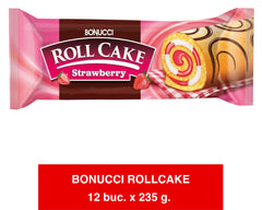 Bonucci ROLLCAKE – Roll cake with strawberry cream, 235g x 12 pieces