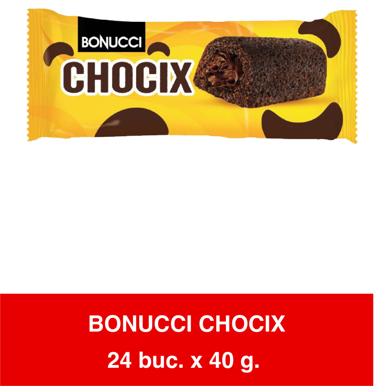 BONUCCI CHOCIX - Prajitura cacao cu crema ciocolata 40g x 24