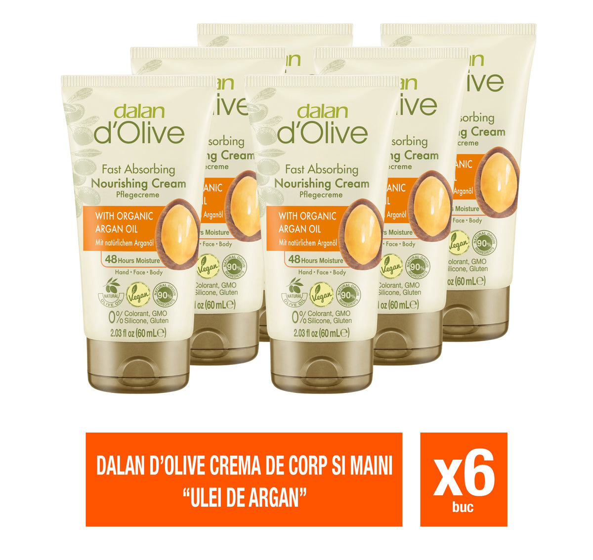 6x Crema de maini d'Olive Argan 60ml