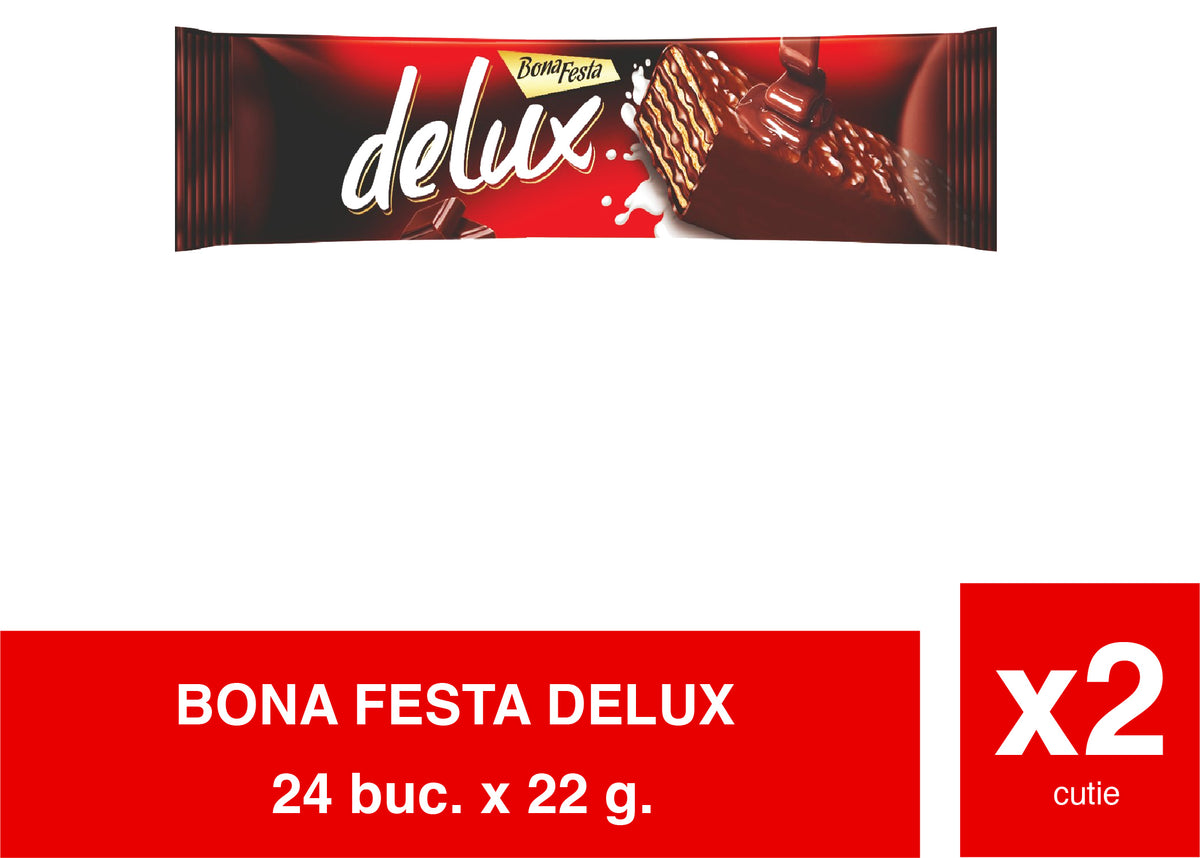BONA FESTA DELUX - Napolitana cu glazura ciocolata 22g xx24