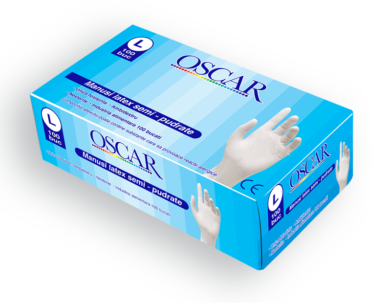 OSCAR Manusi de latex usor pudrate L