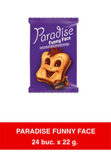 PARADISE - FUNNY FACE, sandviș cu biscuiți cu cremă de cacao 22g x 24