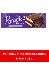 Paradise Prajitura Glazurat – Prăjitură cu cremă de cacao și glazură de cacao – 25g x 24