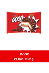 GOGO - Biscuiti sandwich cu glazura de cacao si crema mashmallow 24 x22g
