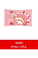 GOGO - Biscuiti sandwich cu glazura de capsuni si crema mashmallow 24 x22g