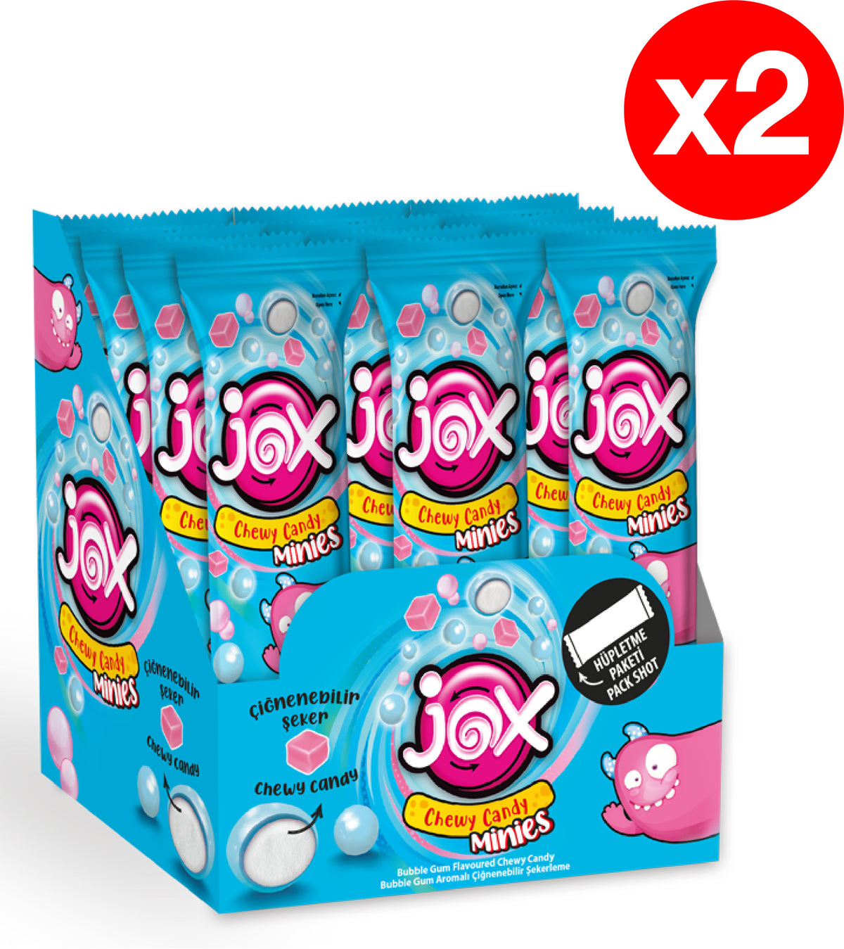 DURUKAN MINIES – Bubble gum flavored gummy candies 12gr x 48pieces