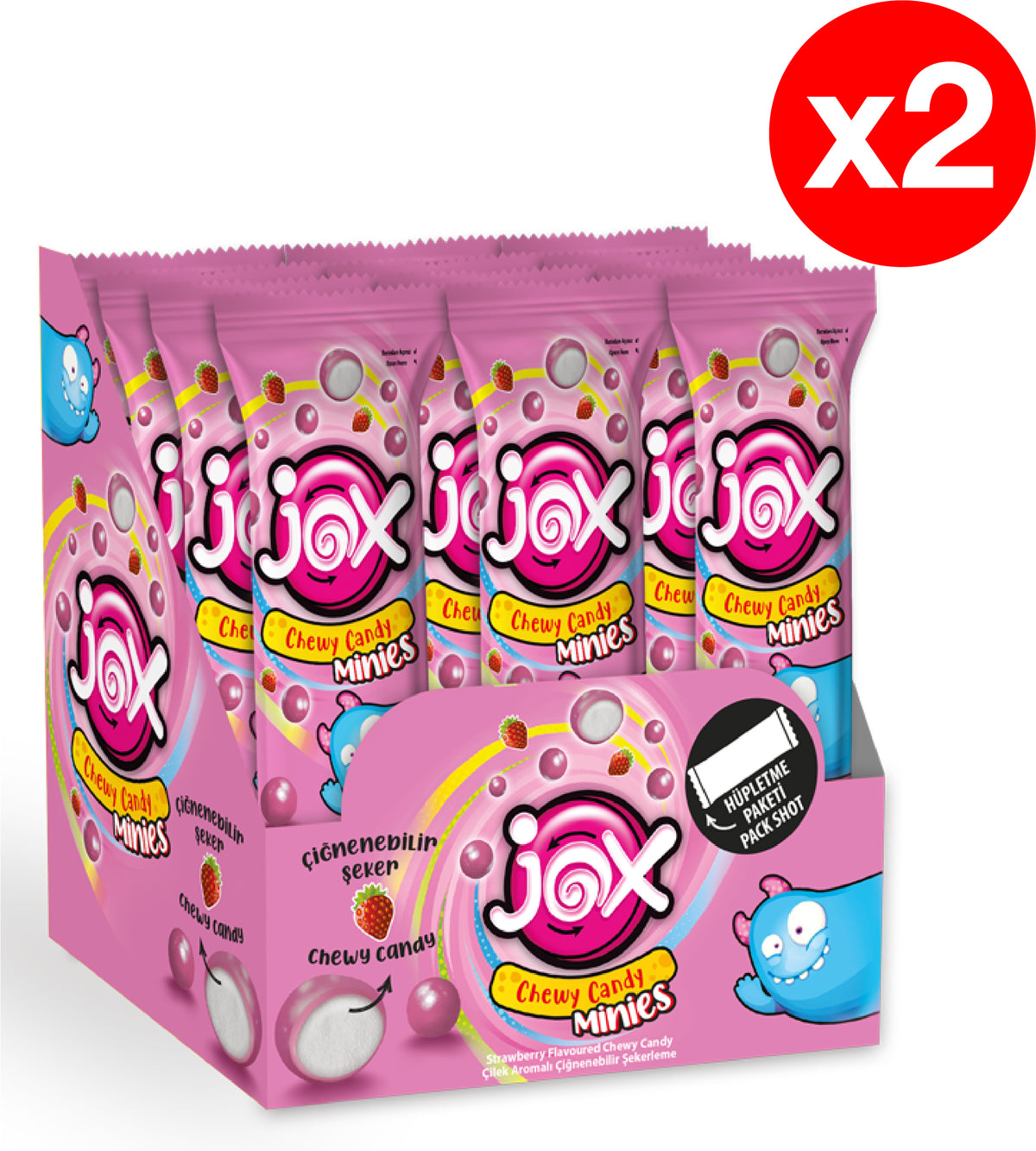 DURUKAN MINIES – Strawberry flavored gummy candies 12gr x 48pieces