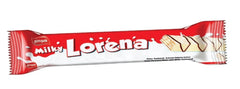 Napolitană Lorena acoperită cu ciocolată cu lapte, cu umplutură bogată de cremă de lapte, 50g x 24 bucăți (Cutie vrac)