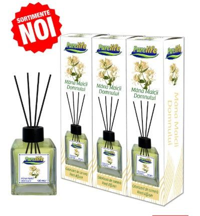 Set 3 x PureLife Odorizant de cameră cu bețișoare PureLife – Mana Maicii Domnului – 120 ml