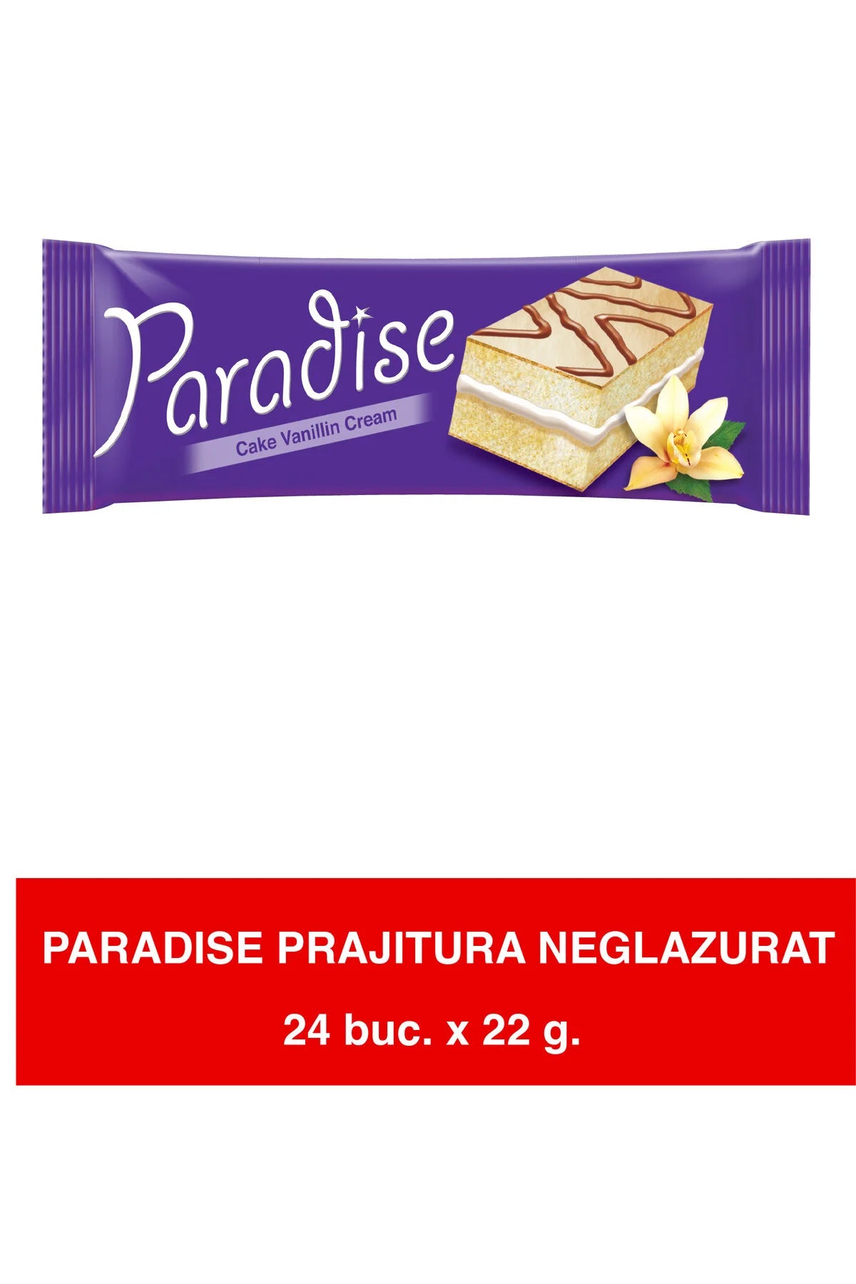 Paradise Prajitura Neglazurat – Cake with Vanillin Cream – 22g x 24