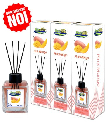 PureLife Odorizant de cameră cu bețișoare PureLife – Pink Mango – 120 ml