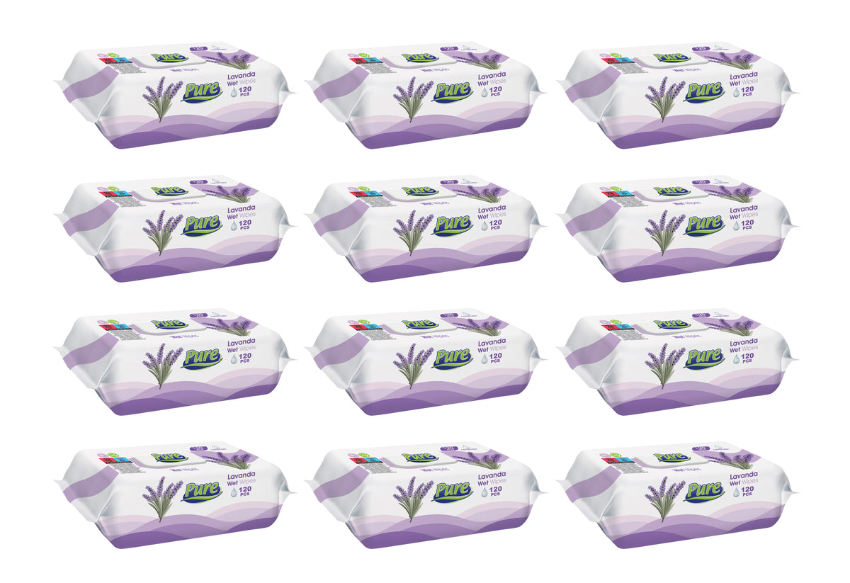 Pachete Promo Servetele umede PURE lavanda (12 buc/bax)