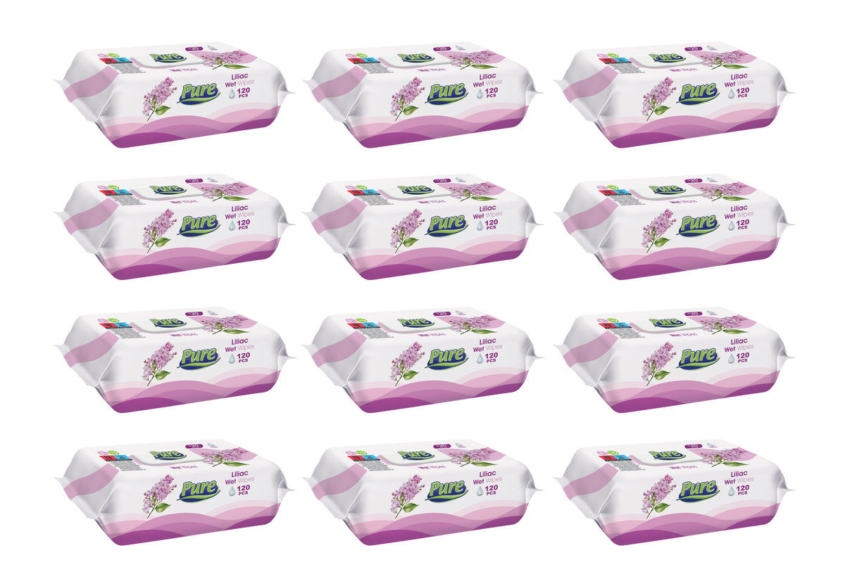 Pachete Promo Servetele umede PURE liliac (12 buc/bax)