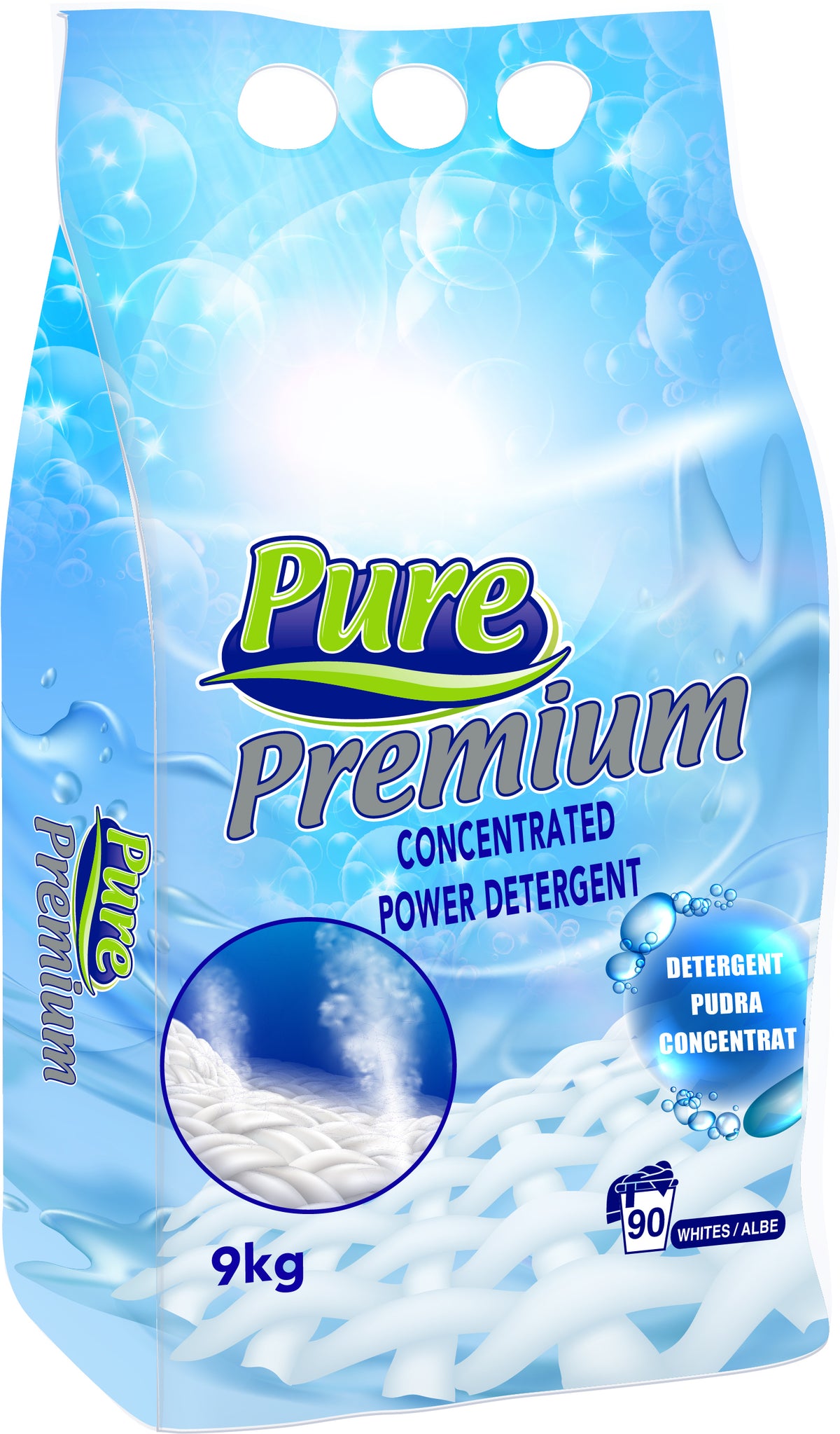 Premium White Powder Detergent 9kg – 90 Washes