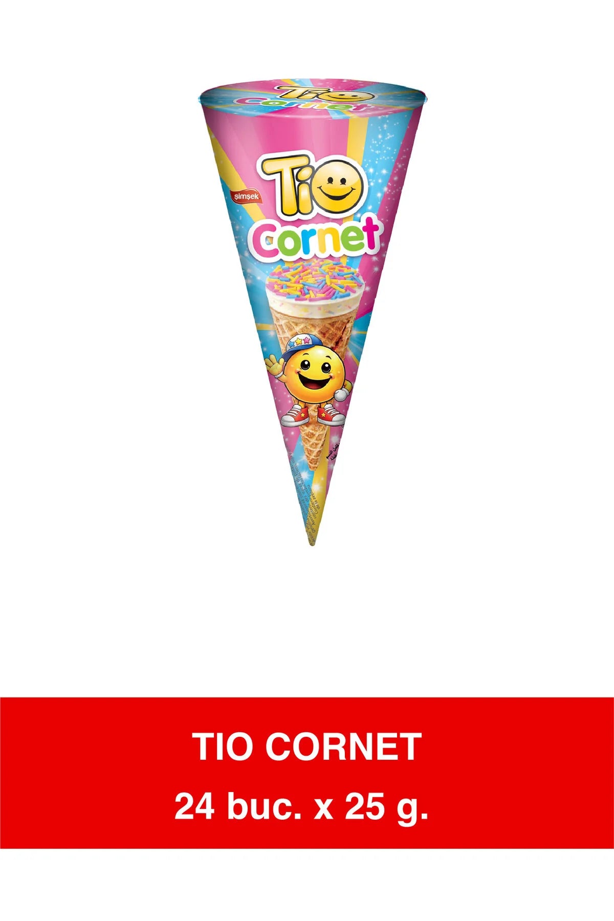 Tio Cornet Granulat – Cornete de napolitană cu granule – 25g x 24 bucăți Cutie display