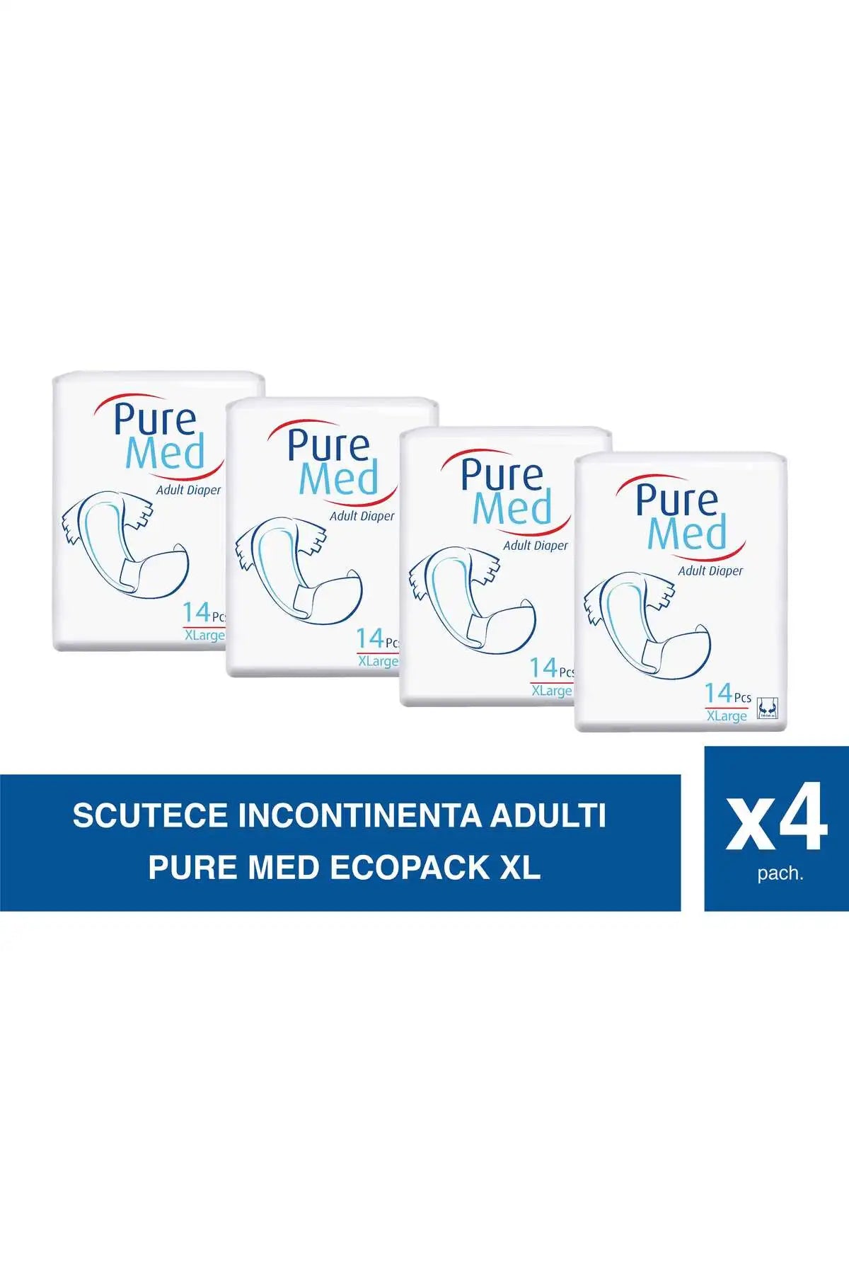 Pure Med Set de 4 Scutece pentru Adulți XL 14 Bucăți